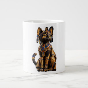 Majestätische altägyptische Katzen-Gottheit Golde Jumbo-Tasse