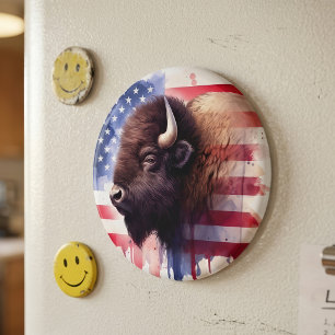 Majestätische amerikanische Bisons und patriotisch Magnet