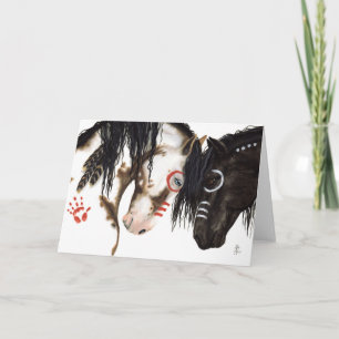 Majestätische amerikanische Ureinwohner-Pferde von Karte