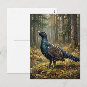 Majestätische Auerhahn-Kunst Feiertagspostkarte