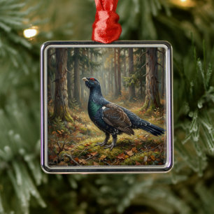 Majestätische Auerhahn-Kunst Ornament Aus Metall