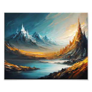 Majestätische Berge im Stillsee Fotodruck
