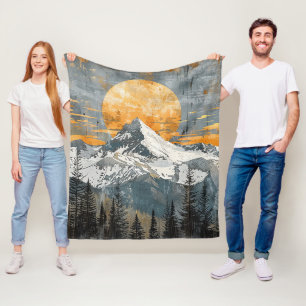 Majestätische Berglandschaft - Rustikale Natur Fleecedecke