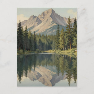 Majestätische Bergsee-Reflexion Postkarte