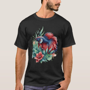 Majestätische Betta-Fisch-Aquarell-Kunst - Siamesi T-Shirt