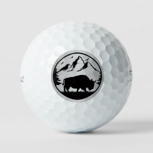 Majestätische Bison Silber Akzent Golfbälle