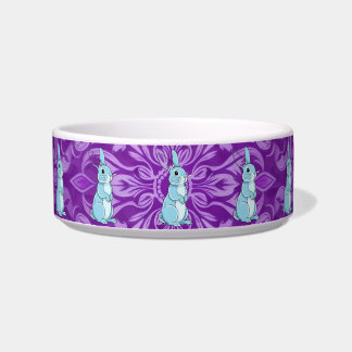 Majestätische Blaue Kaninchen Mandala Lila Haustie Napf