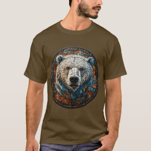Majestätische Eisbär-Buntglas-Kunst T-Shirt