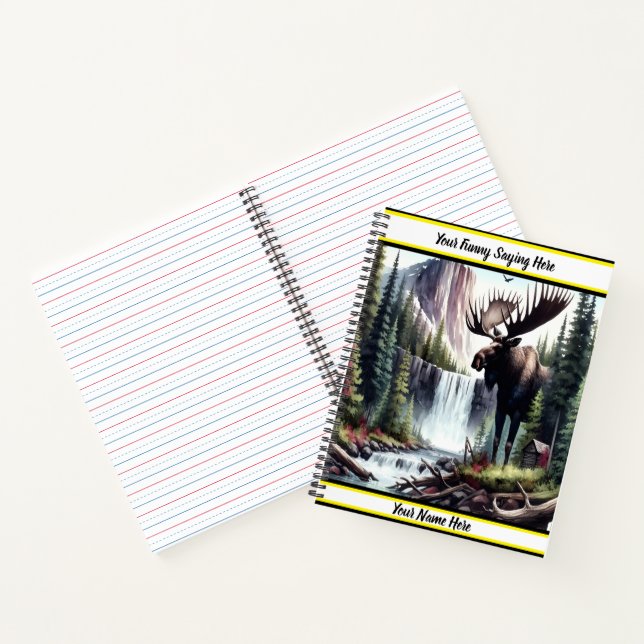 Majestätische Elche stehend von einem ruhigen Wass Notizbuch (Innenseite)