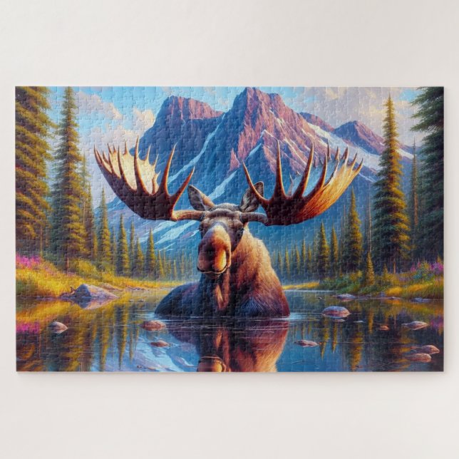 Majestätische Elchspitzen, Berggipfel Puzzle (Horizontal)