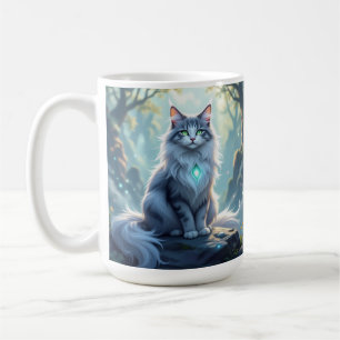**Majestätische Fantasiekatze mit mystischer Aura Kaffeetasse
