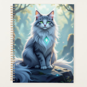 **Majestätische Fantasy-Katze mit mystischer Aura Planer