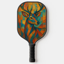 Majestätische Flüstern-Abstrakter Hirsch in Blüte Pickleball Schläger