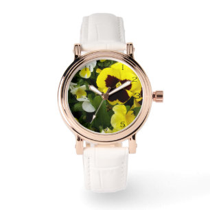 Majestätische Gelbe Stiefmütterchen-Freuden, Armbanduhr