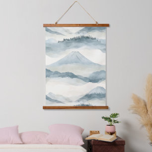 Majestätische Gipfel - Berg für Naturfreunde (9) Wandteppich Mit Holzrahmen