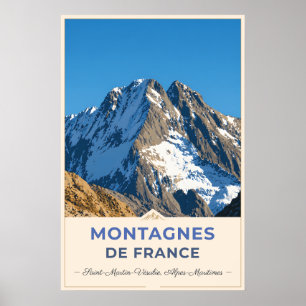 Majestätische Gipfel der französischen Alpen Poster