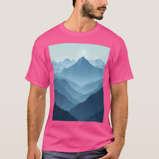 Majestätische Gipfel Ruhe der Berge Ränder Gra T-Shirt