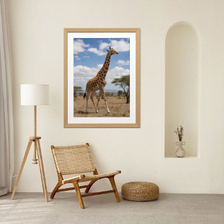 Majestätische Giraffe, die über die afrikanische S Poster
