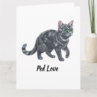 Majestätische graue getigerte Katze mit grünen Aug Karte
