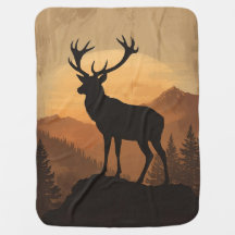 Majestätische Hirschsilhouette bei Sonnenuntergang