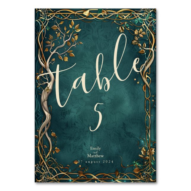 Majestätische Hochzeit in Mittelerden Tischnummer (Vorderseite)