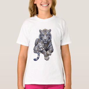 Majestätische königliche juwelenbesetzte weiße Tig T-Shirt