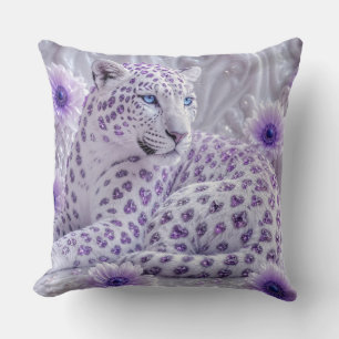 Majestätische königliche violette Juwel-Leopard-Ku Kissen