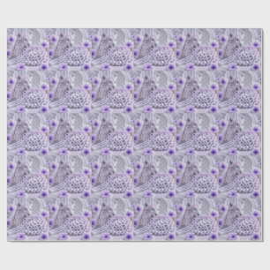 Majestätische königliche violette Juwelen-Leopard- Geschenkpapier