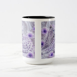 Majestätische königliche violette Juwelen-Leopard- Zweifarbige Tasse