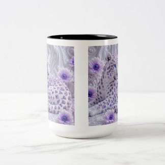 Majestätische königliche violette Juwelen-Leopard- Zweifarbige Tasse