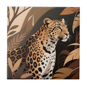 Majestätische Leopard-Jungle-Wildnis Fliese