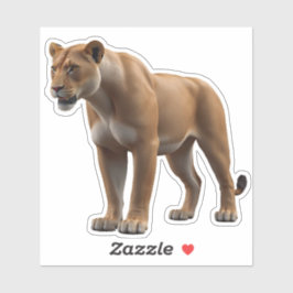 Majestätische Löwin 3D Realistisches Wildtier Die- Aufkleber