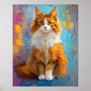 Majestätische Maine Coon-Katze – königliches digit Poster