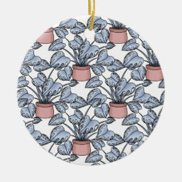 Majestätische Monstera Keramik Ornament