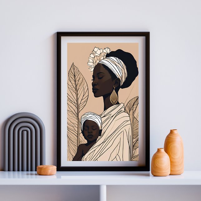 Majestätische Mutter-Kind Afrozentrische Kunst Poster (Von Creator hochgeladen)