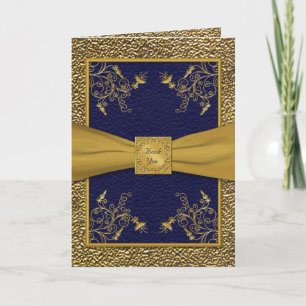 Majestätische Navy- und Gold-Dankkarte Dankeskarte