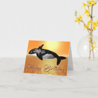 Majestätische Orca Orange-Ozean-Sonnenuntergangs-G