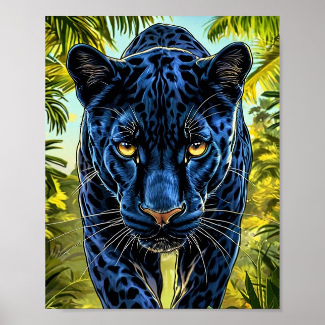 Majestätische Panther-Jungle-Mächtige-Wildlife-Wan Poster (Vorne)