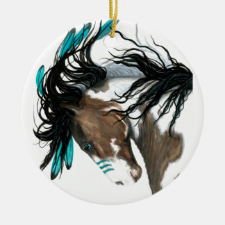 Majestätische Pferdeweihnachtsverzierung durch Keramikornament
