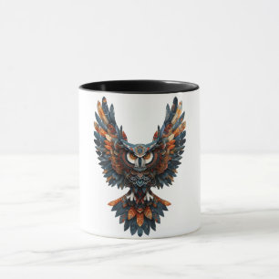 Majestätische Stammes-Eulen-Art-Kaffeetasse Tasse