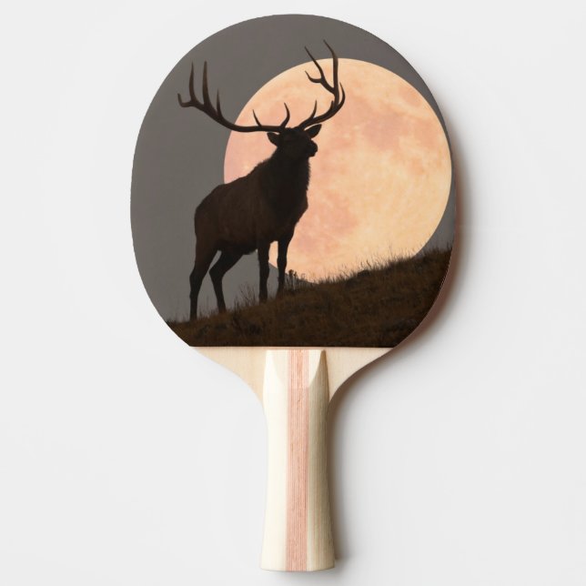 Majestätische Stier-Elch-und Vollmond-Aufstieg Tischtennis Schläger (Vorderseite)
