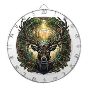 Majestätische Waldhirsch-Natur-Wildlife-Kunst Dartscheibe