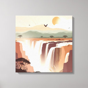 Majestätische Wasserfall-Wandkunst – Ruhige Natur Leinwanddruck