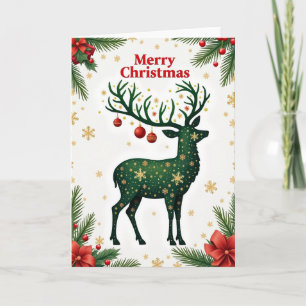 Majestätische Weihnachtskarte mit Hirschen Karte