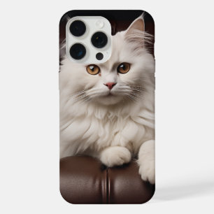 Majestätische weiße Katze iPhone 15 Pro Max Hülle