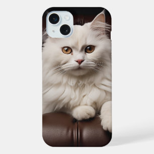 Majestätische weiße Katze iPhone 15 Plus Hülle