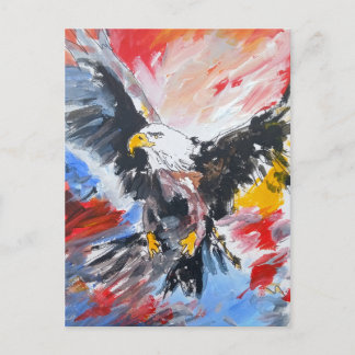 Majestätische Weißkopfseeadler-Abstrakt-Postkarte Postkarte