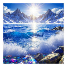 Majestätische Winterlandschaft der Ozeanwellen