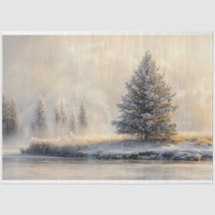Majestätische Winterlandschafts-Szenen-Dekupage Seidenpapier