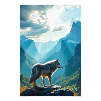 Majestätische Wolf Berg Kunst Fotodruck